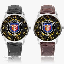 Irish House of O MEARA Irish Coat of Arms Irish Watch Instafamous Quartz Leather Strap