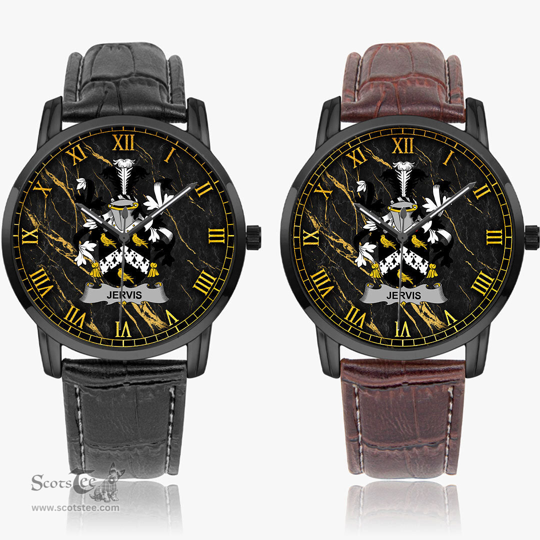 Irish Jervis or Jarvis Irish Coat of Arms Irish Watch Instafamous Quartz Leather Strap