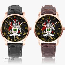 Irish McCluskey Irish Coat of Arms Irish Watch Instafamous Quartz Leather Strap