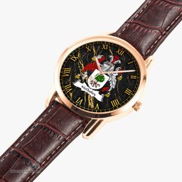 Irish McCluskey Irish Coat of Arms Irish Watch Instafamous Quartz Leather Strap