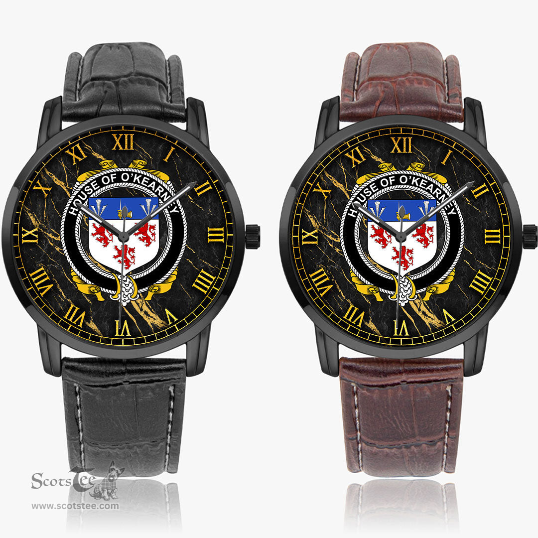 Irish House of O KEARNEY Irish Coat of Arms Irish Watch Instafamous Quartz Leather Strap