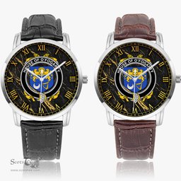 Irish House of O FOGARTY Irish Coat of Arms Irish Watch Instafamous Quartz Leather Strap
