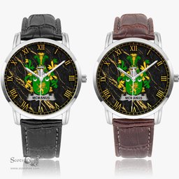 Irish McManus Irish Coat of Arms Irish Watch Instafamous Quartz Leather Strap