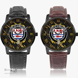 Irish House of O MELAGHLIN Irish Coat of Arms Irish Watch Instafamous Quartz Leather Strap
