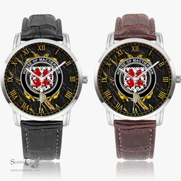 Irish House of MACTIERNAN Irish Coat of Arms Irish Watch Instafamous Quartz Leather Strap