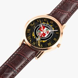 Irish House of O RIORDAN Irish Coat of Arms Irish Watch Instafamous Quartz Leather Strap
