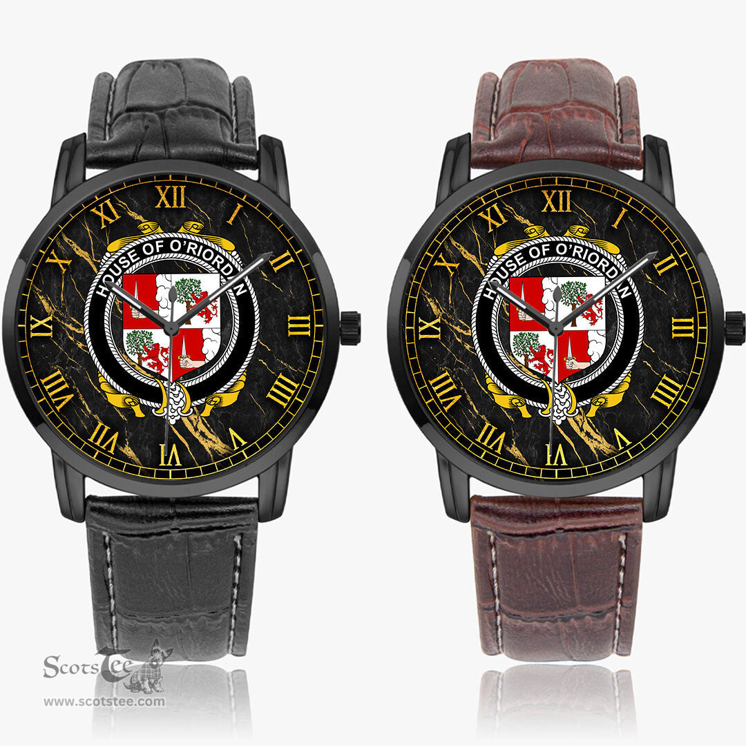 Irish House of O RIORDAN Irish Coat of Arms Irish Watch Instafamous Quartz Leather Strap