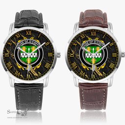 Irish House of O COFFEY Irish Coat of Arms Irish Watch Instafamous Quartz Leather Strap