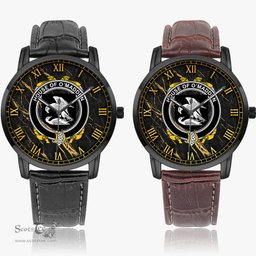 Irish House of O MADDEN Irish Coat of Arms Irish Watch Instafamous Quartz Leather Strap