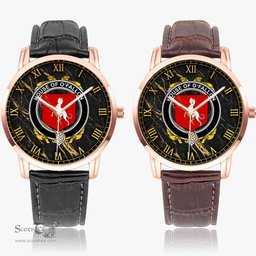 Irish House of O FALLON Irish Coat of Arms Irish Watch Instafamous Quartz Leather Strap