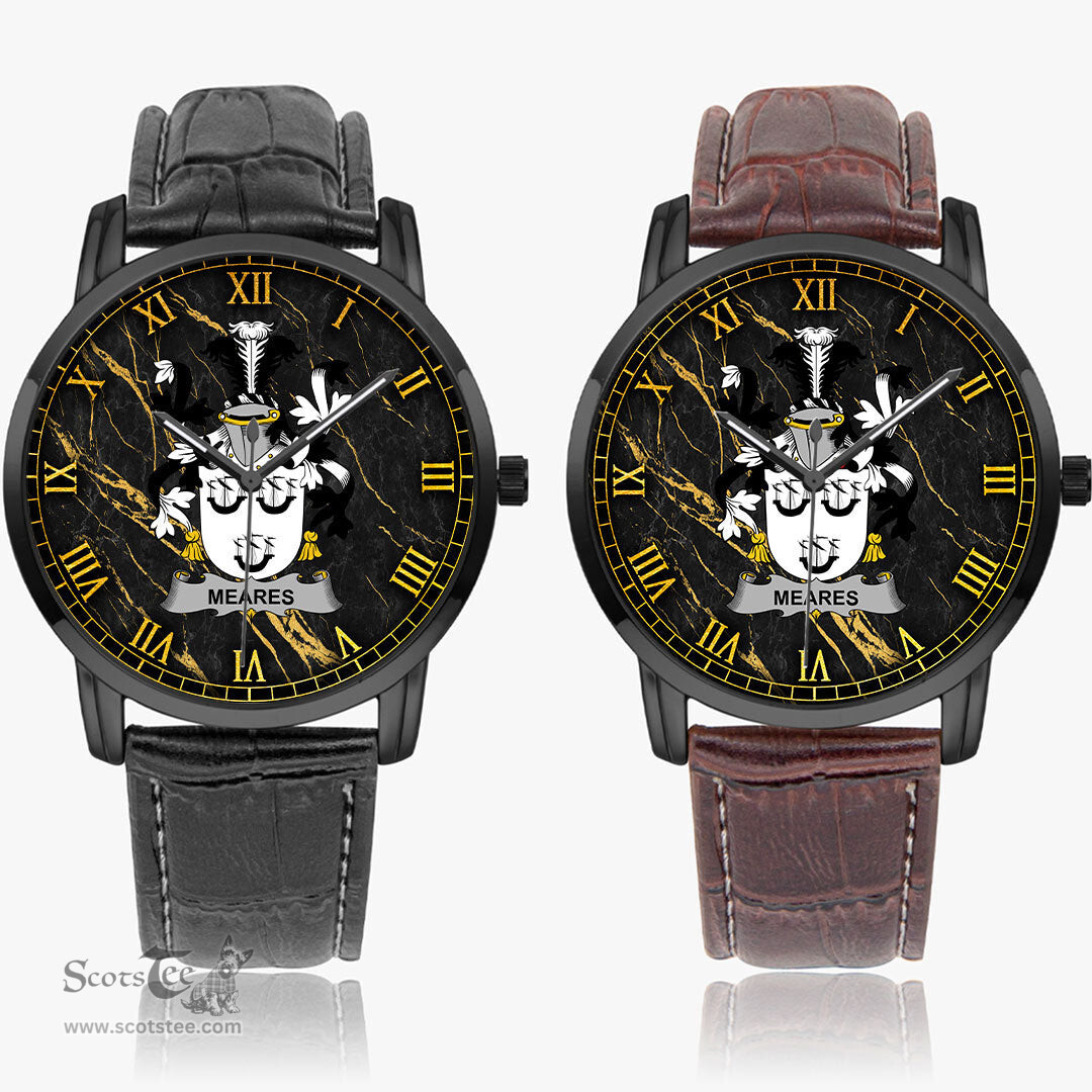 Irish Meares Irish Coat of Arms Irish Watch Instafamous Quartz Leather Strap