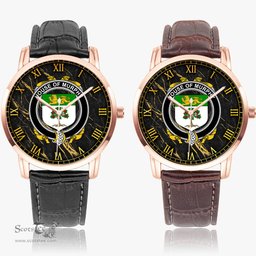 Irish House of MURPHY O Morchoe Irish Coat of Arms Irish Watch Instafamous Quartz Leather Strap