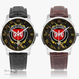 Irish House of O FINNEGAN Irish Coat of Arms Irish Watch Instafamous Quartz Leather Strap