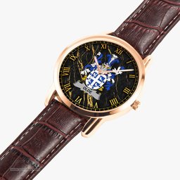Irish Olde Irish Coat of Arms Irish Watch Instafamous Quartz Leather Strap