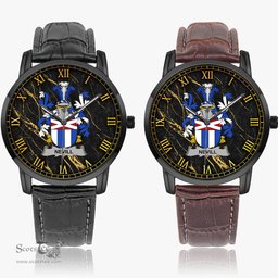 Irish Nevill or Neville Irish Coat of Arms Irish Watch Instafamous Quartz Leather Strap