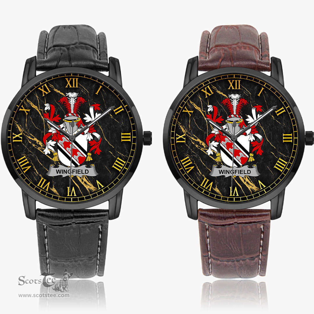 Irish Wingfield Irish Coat of Arms Irish Watch Instafamous Quartz Leather Strap