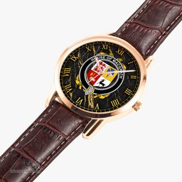 Irish House of MACGRATH Irish Coat of Arms Irish Watch Instafamous Quartz Leather Strap