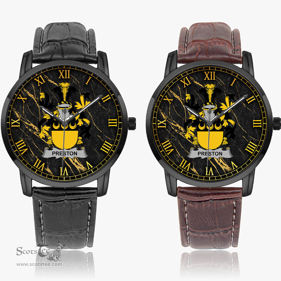 Irish Preston Irish Coat of Arms Irish Watch Instafamous Quartz Leather Strap