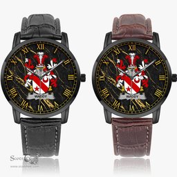 Irish Waddy Irish Coat of Arms Irish Watch Instafamous Quartz Leather Strap