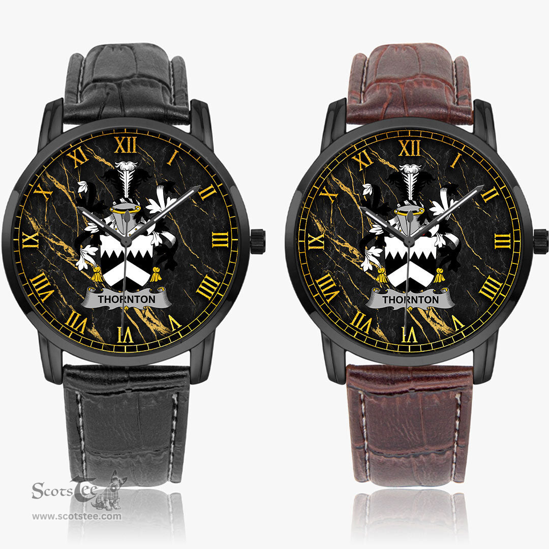 Irish Thornton Irish Coat of Arms Irish Watch Instafamous Quartz Leather Strap