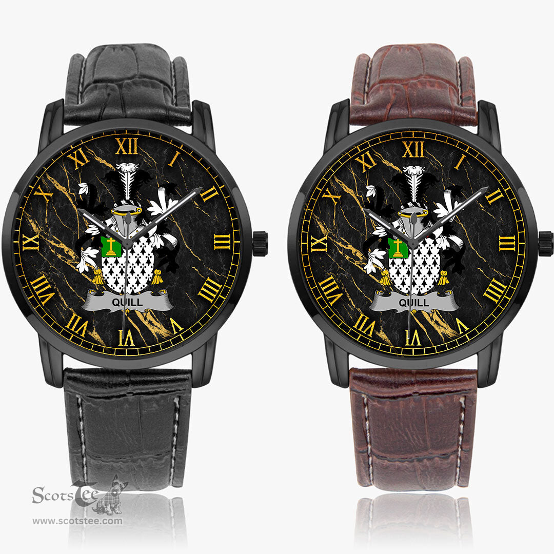 Irish Quill Irish Coat of Arms Irish Watch Instafamous Quartz Leather Strap