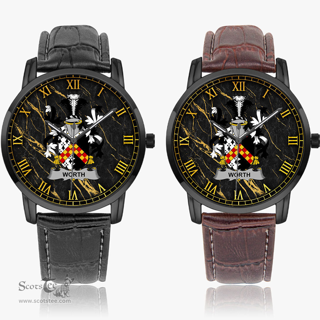 Irish Worth or McWorth Irish Coat of Arms Irish Watch Instafamous Quartz Leather Strap