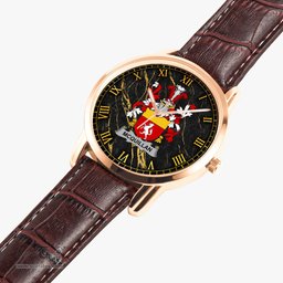 Irish Quillan or McQuillan Irish Coat of Arms Irish Watch Instafamous Quartz Leather Strap