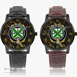 Irish House of MACHUGH Irish Coat of Arms Irish Watch Instafamous Quartz Leather Strap