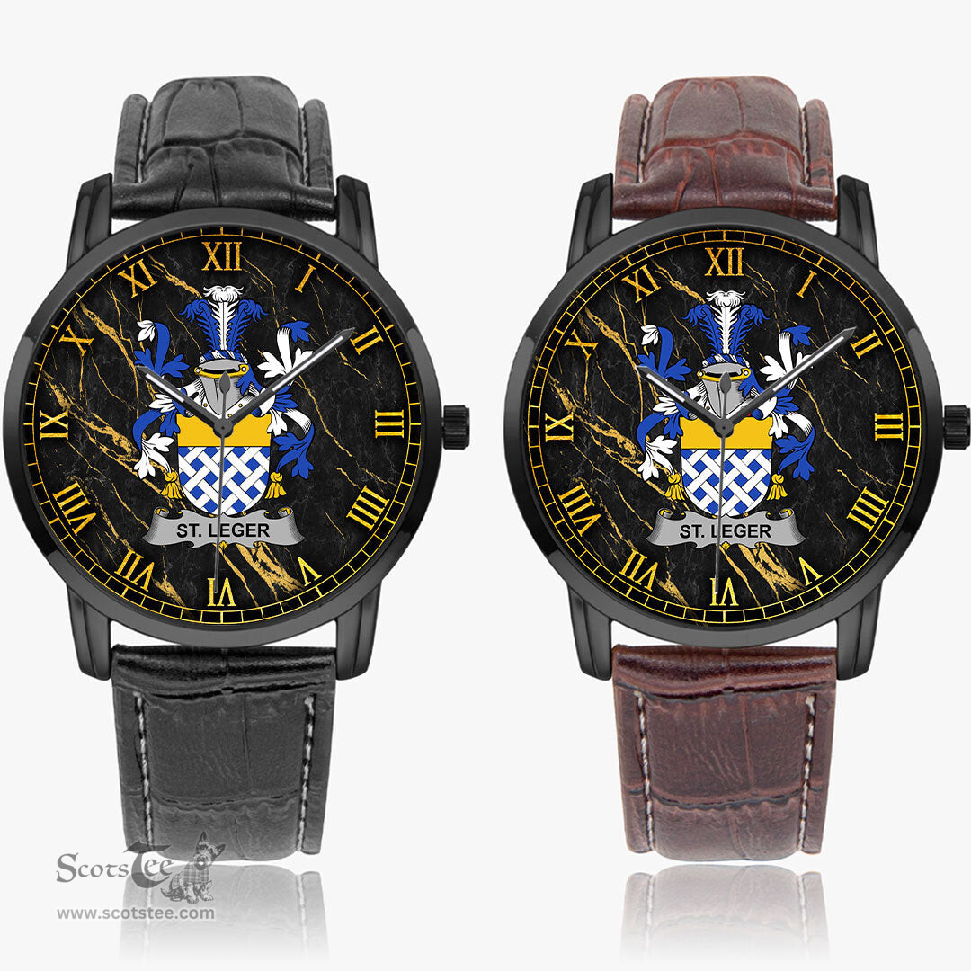 Irish St.Leger Irish Coat of Arms Irish Watch Instafamous Quartz Leather Strap