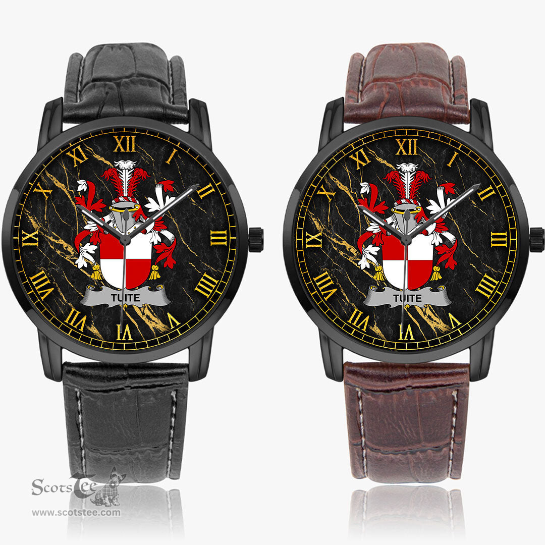Irish Tuite Irish Coat of Arms Irish Watch Instafamous Quartz Leather Strap