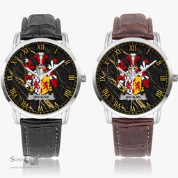 Irish Quinlan or O Quinlevan Irish Coat of Arms Irish Watch Instafamous Quartz Leather Strap