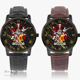 Irish Quinlan or O Quinlevan Irish Coat of Arms Irish Watch Instafamous Quartz Leather Strap