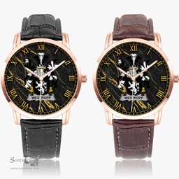 Irish Westropp Irish Coat of Arms Irish Watch Instafamous Quartz Leather Strap