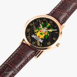 Irish Odell Irish Coat of Arms Irish Watch Instafamous Quartz Leather Strap