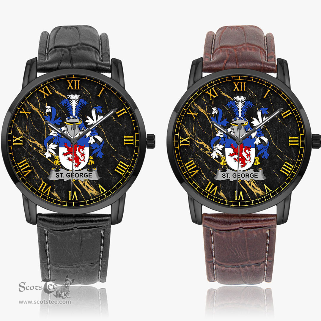 Irish St. George Irish Coat of Arms Irish Watch Instafamous Quartz Leather Strap