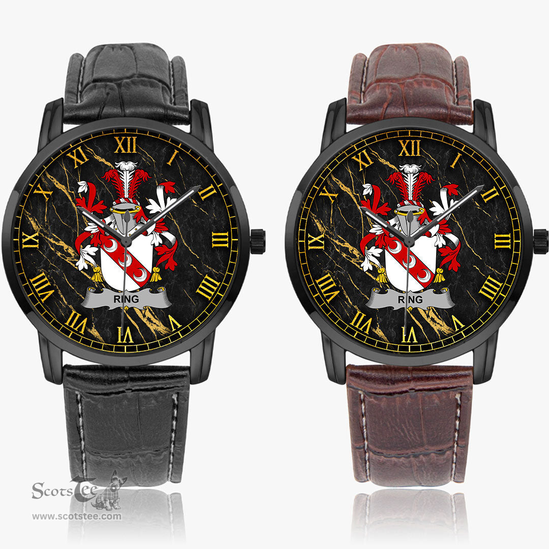 Irish Ring or O Ring Irish Coat of Arms Irish Watch Instafamous Quartz Leather Strap