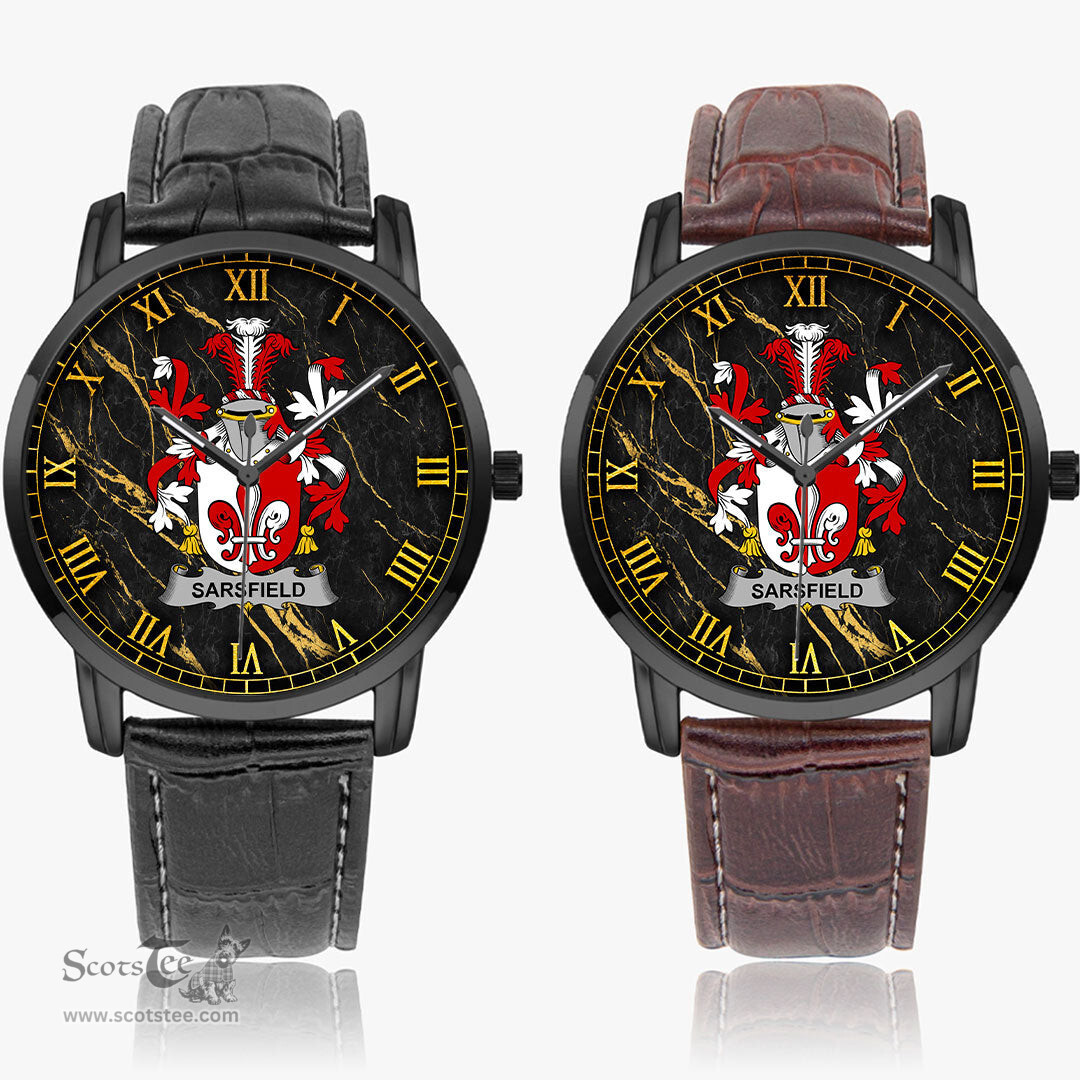 Irish Sarsfield Irish Coat of Arms Irish Watch Instafamous Quartz Leather Strap