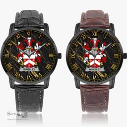 Irish Wakeley Irish Coat of Arms Irish Watch Instafamous Quartz Leather Strap