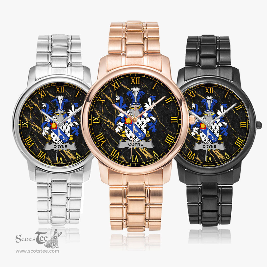 Irish Coyne or O Coyne Irish Coat of Arms Irish Watch Folding Clasp Type Stainless Steel Quartz Watch