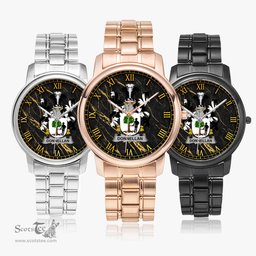 Irish Donnellan or O Donnellan Irish Coat of Arms Irish Watch Folding Clasp Type Stainless Steel Quartz Watch