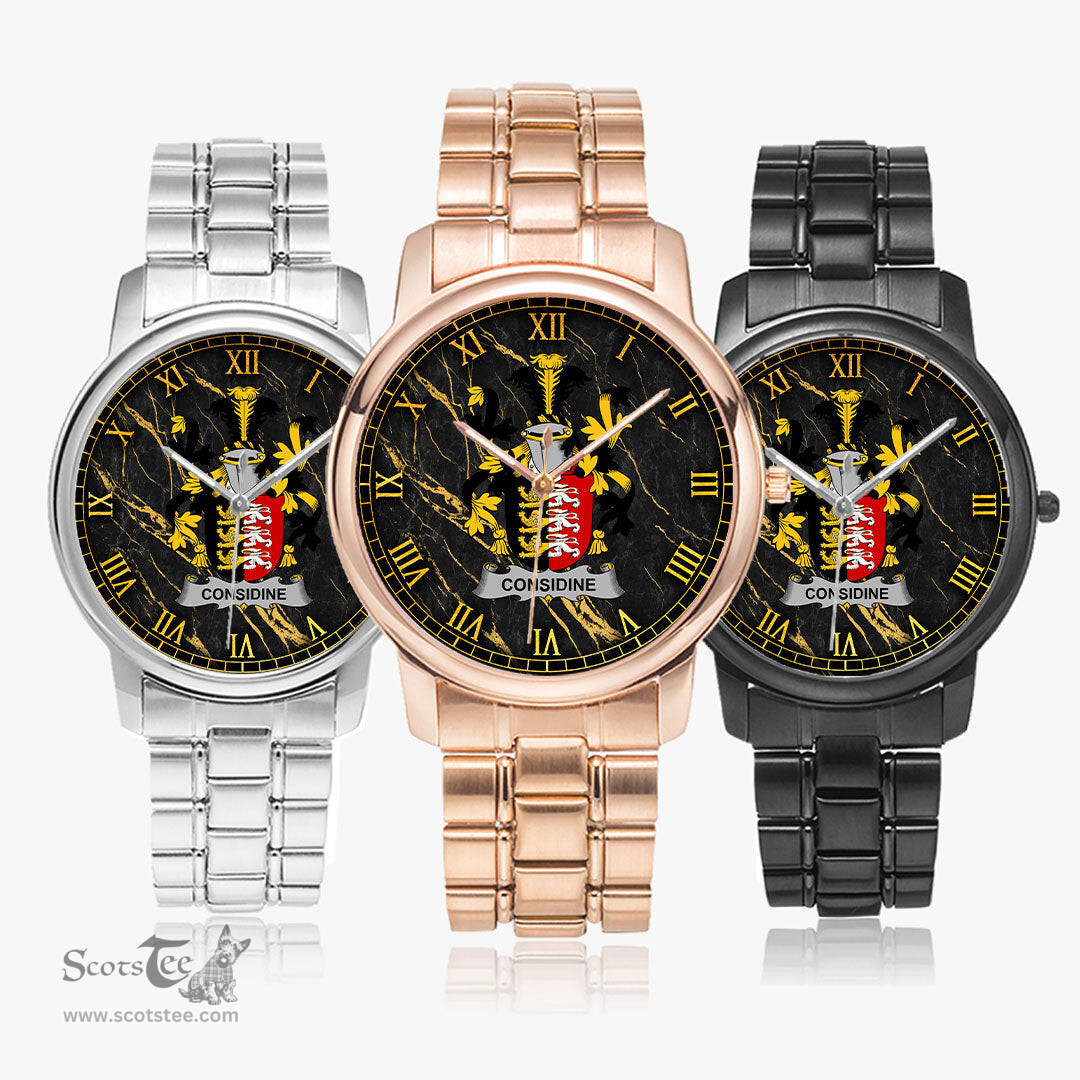 Irish Considine or McConsidine Irish Coat of Arms Irish Watch Folding Clasp Type Stainless Steel Quartz Watch