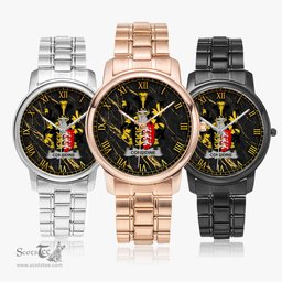 Irish Considine or McConsidine Irish Coat of Arms Irish Watch Folding Clasp Type Stainless Steel Quartz Watch