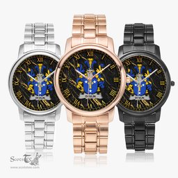 Irish Devlin or O Devlin Irish Coat of Arms Irish Watch Folding Clasp Type Stainless Steel Quartz Watch