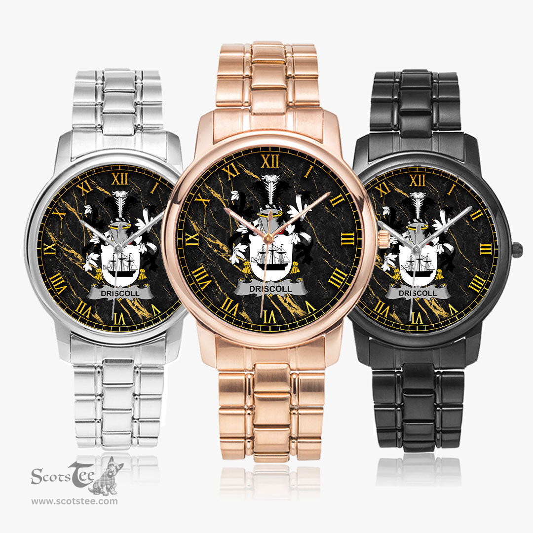 Irish Driscoll or O Driscoll Irish Coat of Arms Irish Watch Folding Clasp Type Stainless Steel Quartz Watch