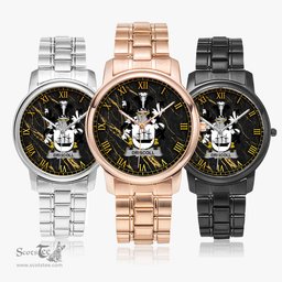Irish Driscoll or O Driscoll Irish Coat of Arms Irish Watch Folding Clasp Type Stainless Steel Quartz Watch