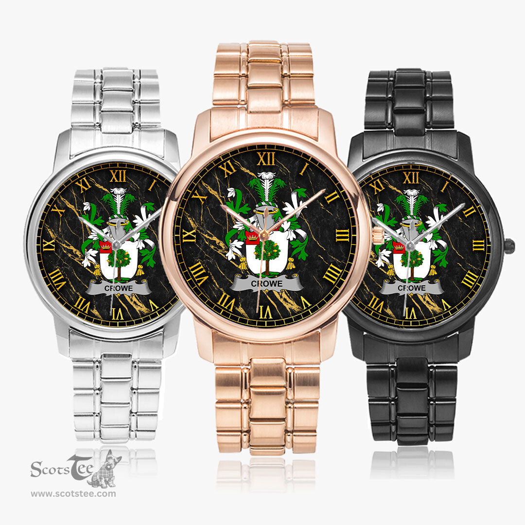 Irish Crowe or McEnchroe Irish Coat of Arms Irish Watch Folding Clasp Type Stainless Steel Quartz Watch