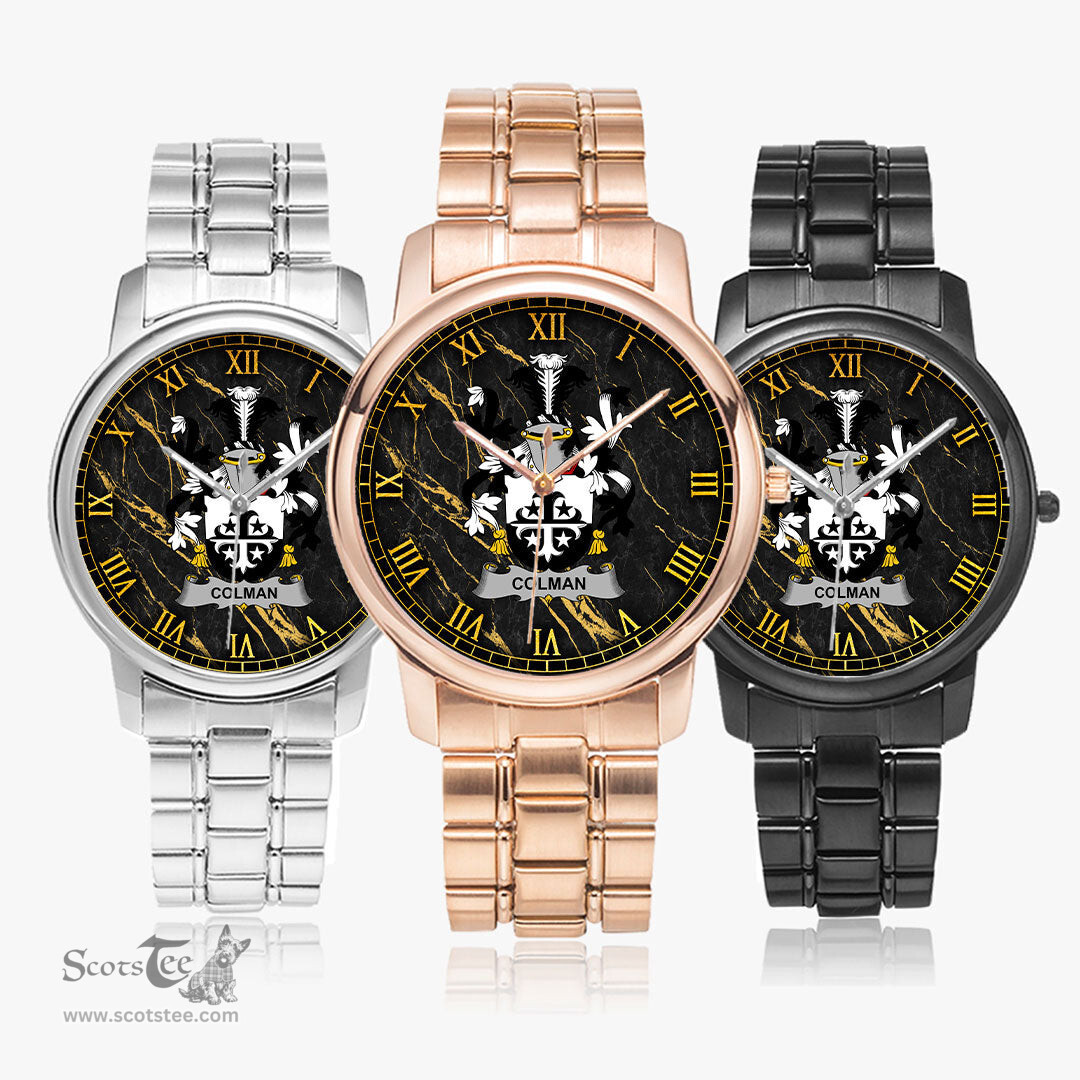 Irish Colman or McColman Irish Coat of Arms Irish Watch Folding Clasp Type Stainless Steel Quartz Watch