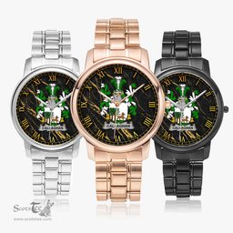 Irish Callaghan or O Callaghan Irish Coat of Arms Irish Watch Folding Clasp Type Stainless Steel Quartz Watch