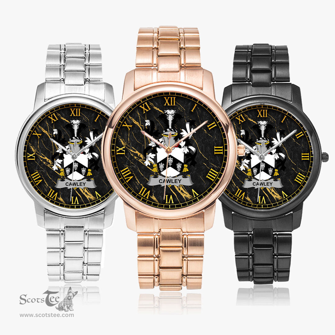Irish Cawley or Cauley Irish Coat of Arms Irish Watch Folding Clasp Type Stainless Steel Quartz Watch