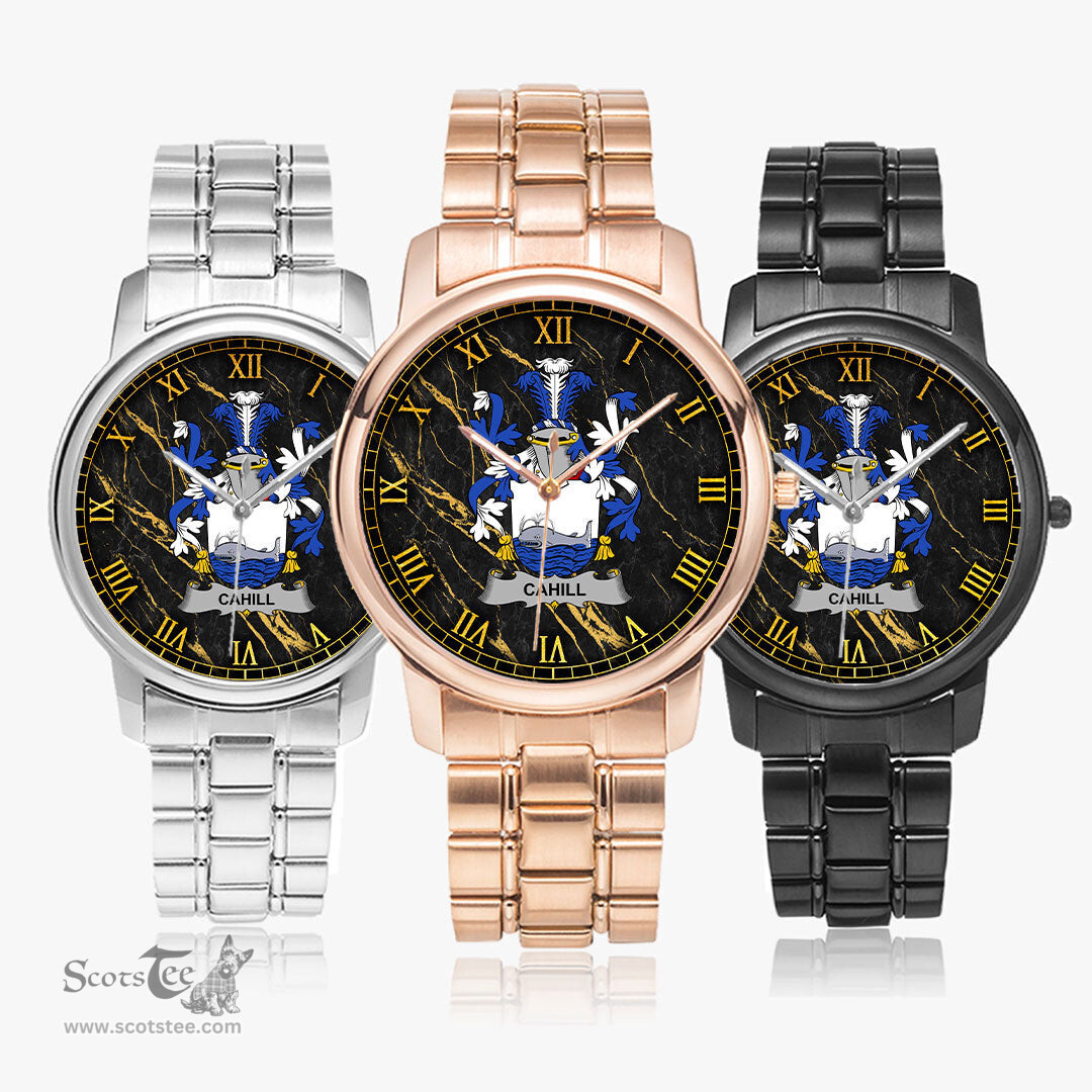 Irish Cahill or O Cahill Irish Coat of Arms Irish Watch Folding Clasp Type Stainless Steel Quartz Watch
